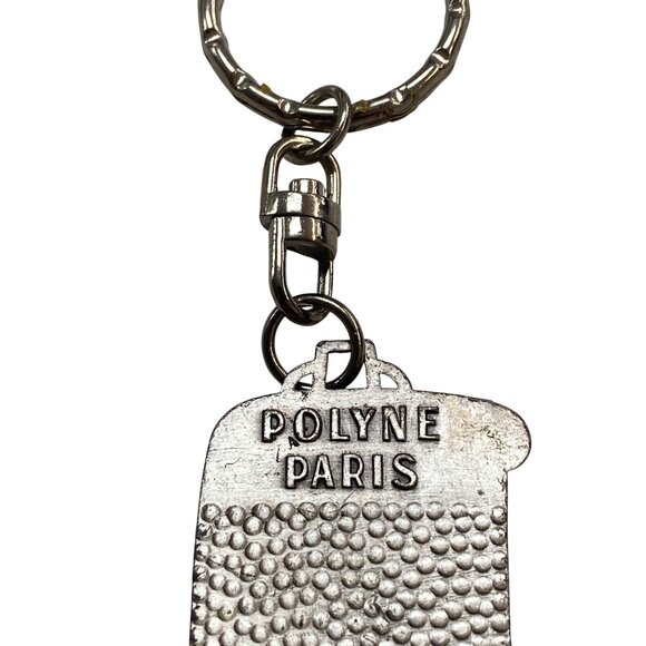 Vintage POLYNE Paris France Eiffel Tower Keychain Souvenir Metal Keyring Made In - Picture 6 of 7